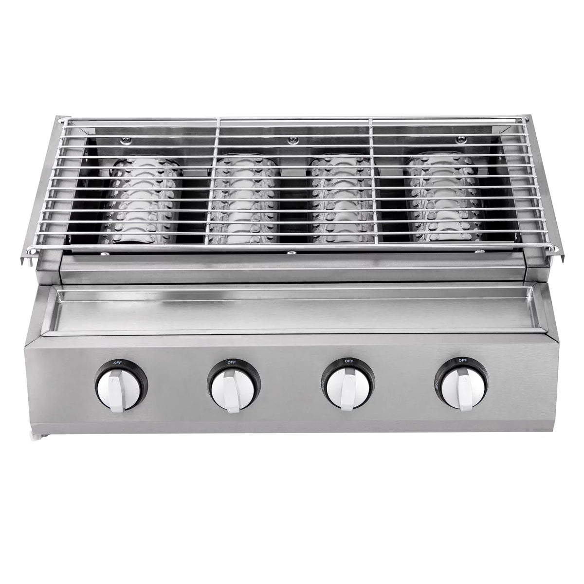 Countertop Barbeque Grill,  Gas 4-Burner Stainless Steel Grill for Outdoor Sliver