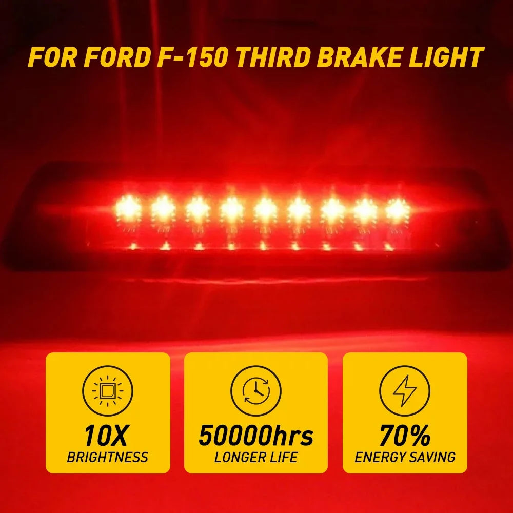 The 3rd Brake Light/Rear Cargo Light Smoked For 2009-2014 Ford , Power Saving,  Waterproof