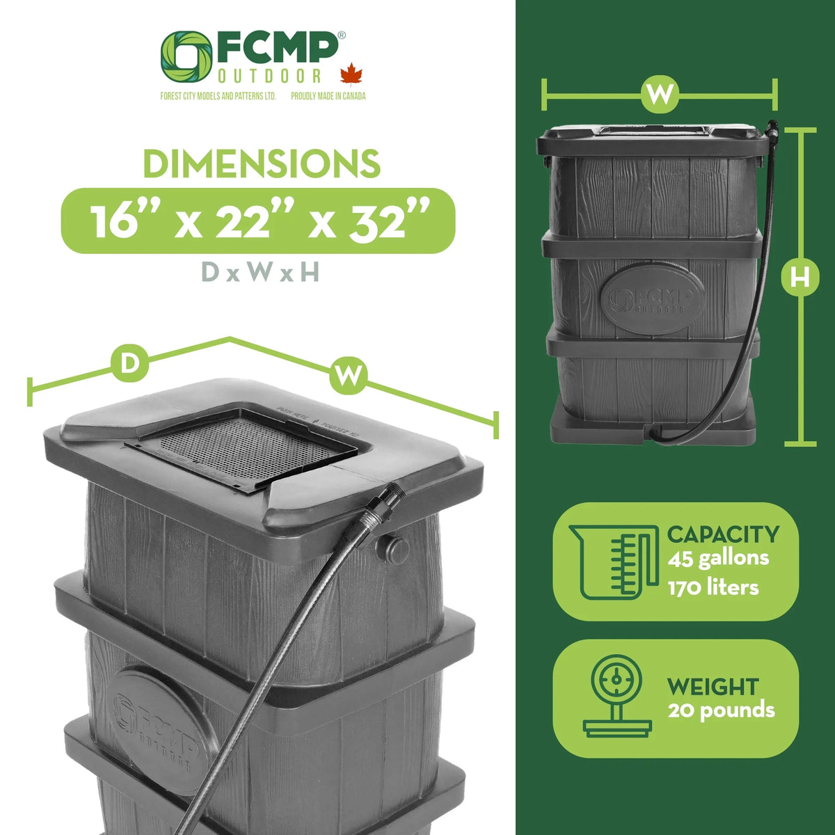 Outdoor - Home Outdoor Wood Grain Rain Water Catcher Barrel