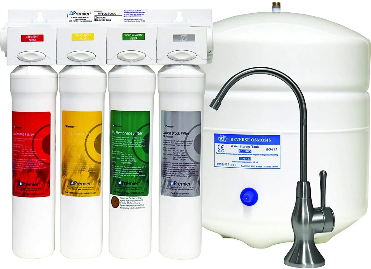 Pure Plus Reverse Osmosis Filtration System with Top-Mount Twist Faucet, Brushed Nickel, Standard