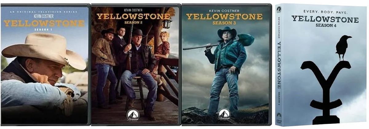 Yellowstone Complete Seasons 1 2 3 4 Kevin Costner 17  Set 39 Episodes Includes Glossy Print Yellowstone Art Card
