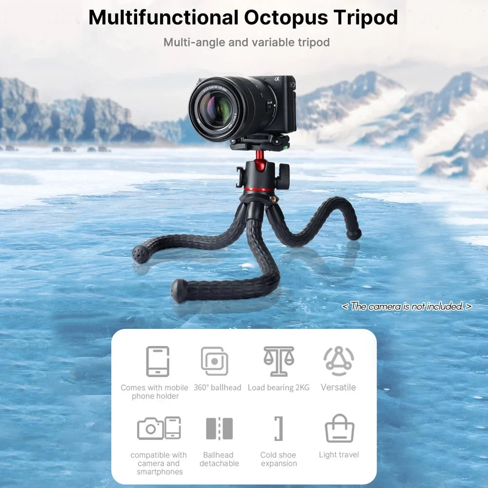 Dadypet -33  Octopus Tripod with Cold Shoe Mount,  Rotatable Ball Head, for Smartphone Camera Live Streaming Vlog