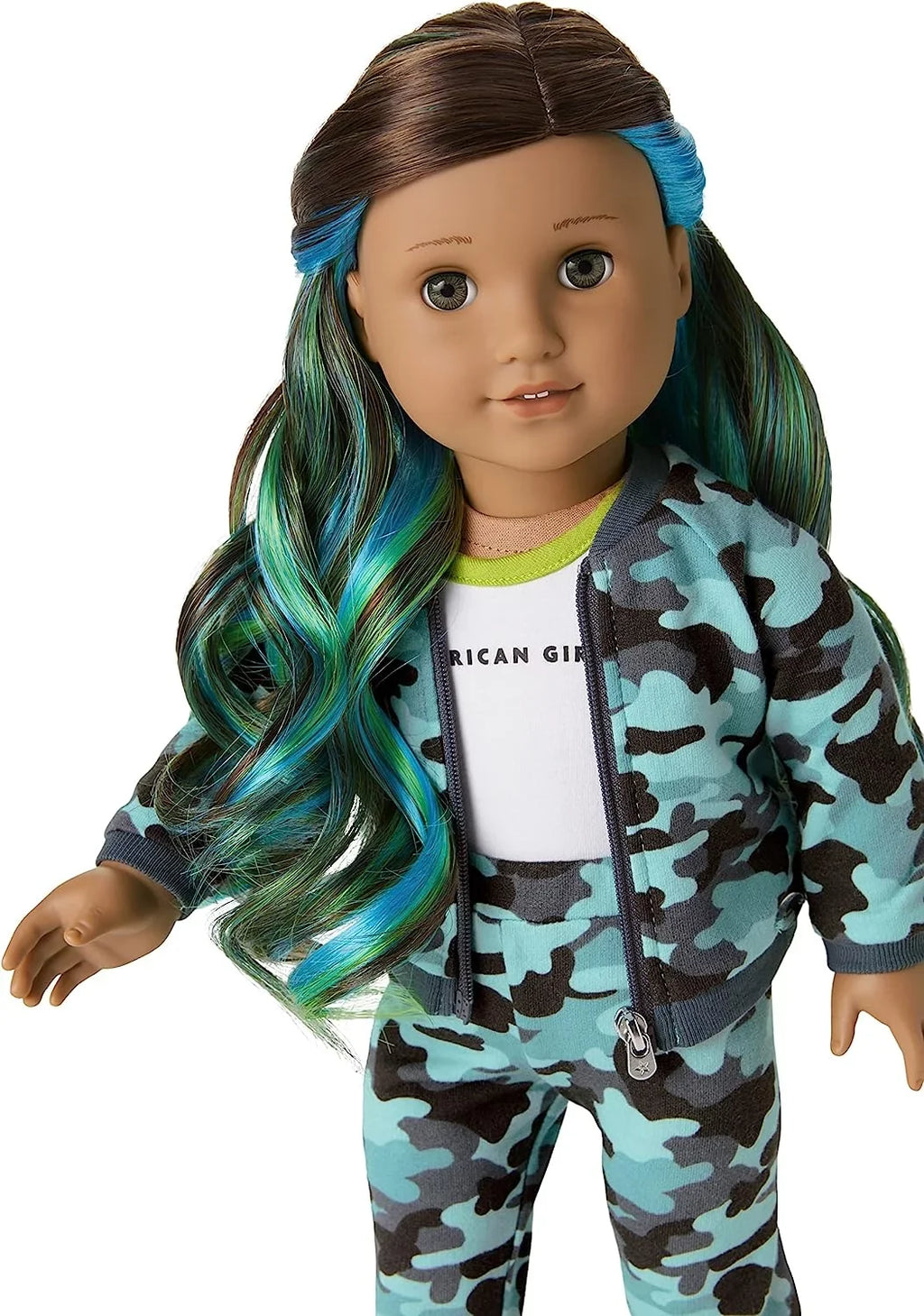 American Girl Doll #89 Hazel Eyes Brown Hair Blue Highlights Street Chic Outfit 18" Truly Me