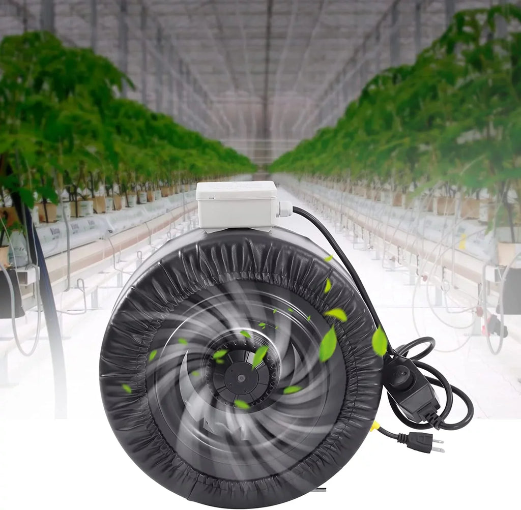 Grow Tent Fan 8 Inch Inline Fan Industrial Grade Duct Exhaust Fan Combinable with  Filter & Carbon Filter Powerful Booster Fanwith Speed Controller