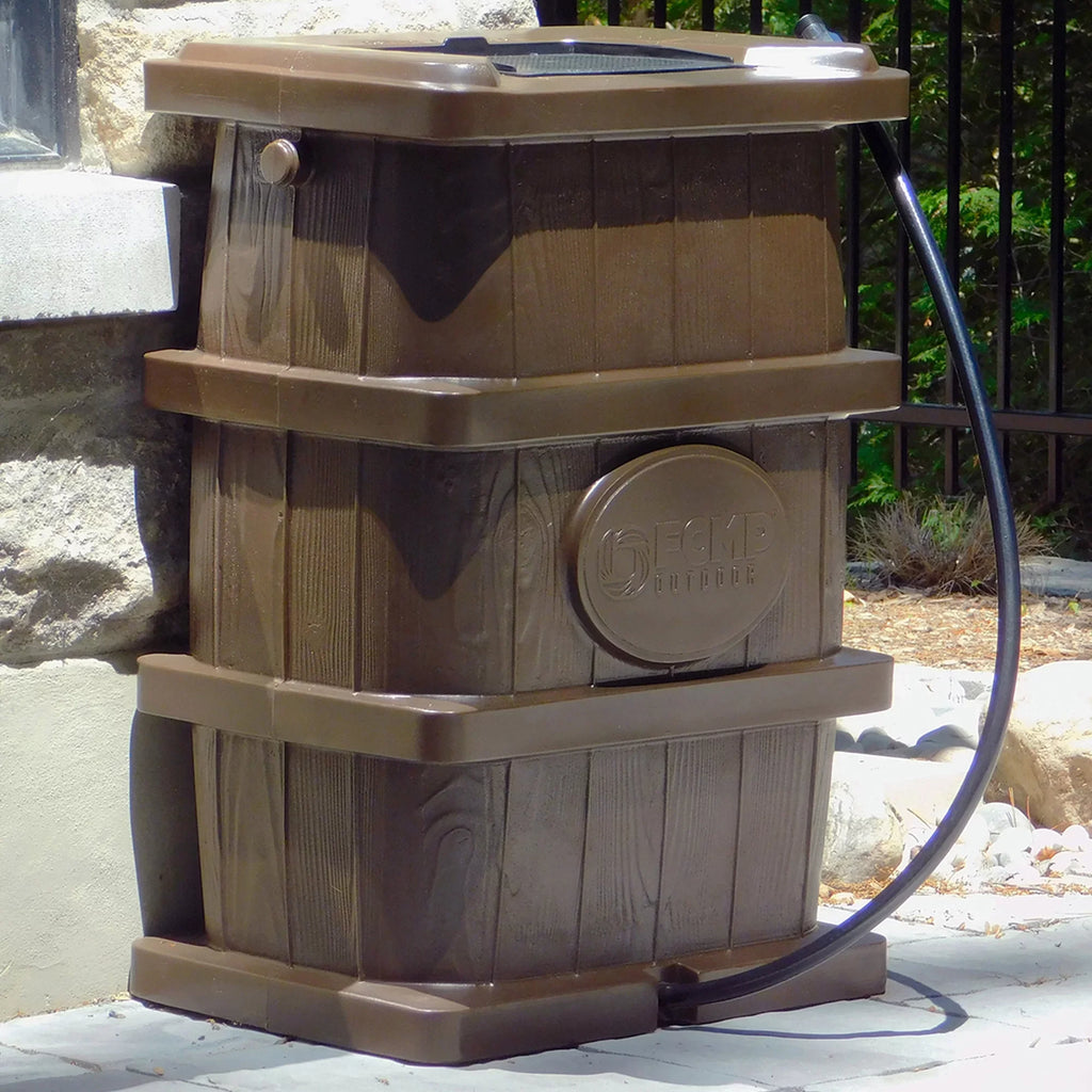 Outdoor - Home Outdoor Wood Grain Rain Water Catcher Barrel