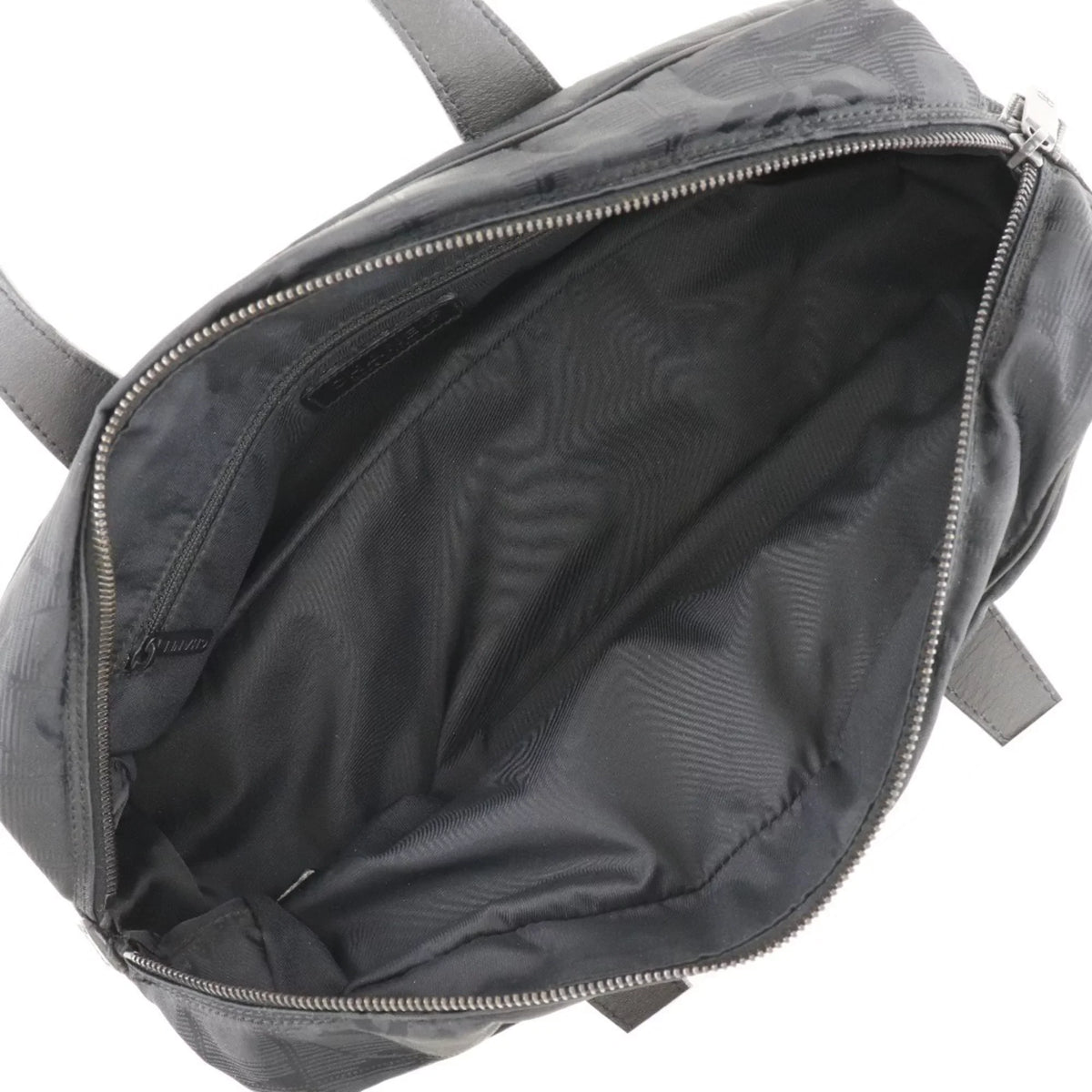 Authenticated Used Chanel Mini Boston New Travel Line  Nylon Canvas Black Ladies Handbag