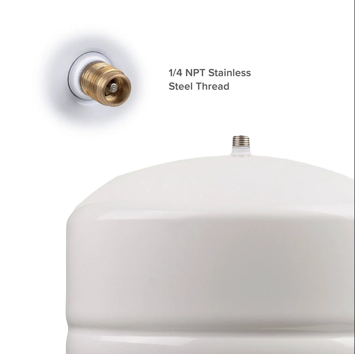 Reverse Osmosis Water Storage Pressure Tank 3.2 Gallon, 2.2 Gallon Capacity + Tank Valve | -122- Metal