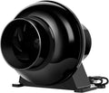 iPower 4 inch 195  Inline Duct Ventilation Fan Air Circulation Vent Blower for Grow Tent, 4" Lite, Black, 1-Pack