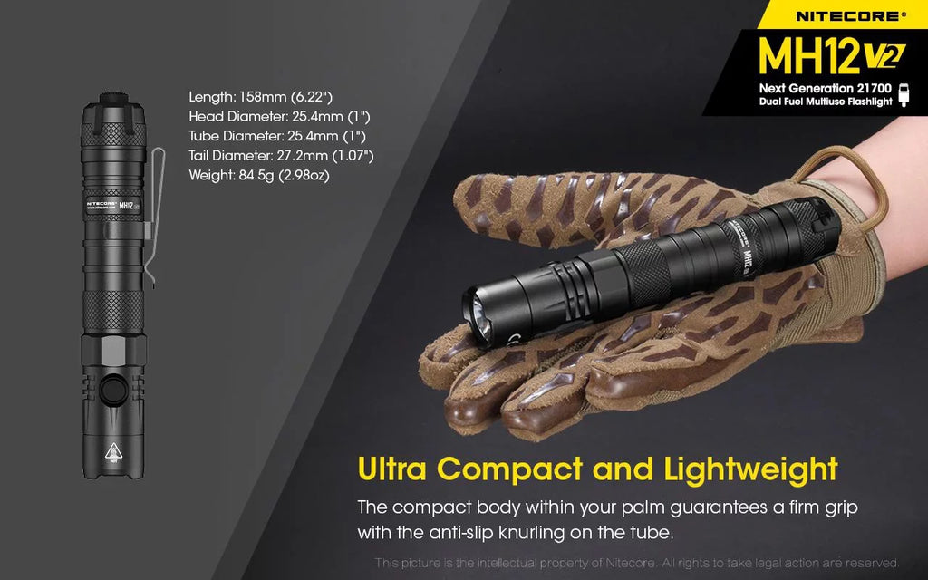 Combo: Nitecore    -   Flashlight -1200 Lumens -21700 Battery (Included) +  21700 4000mAh Battery