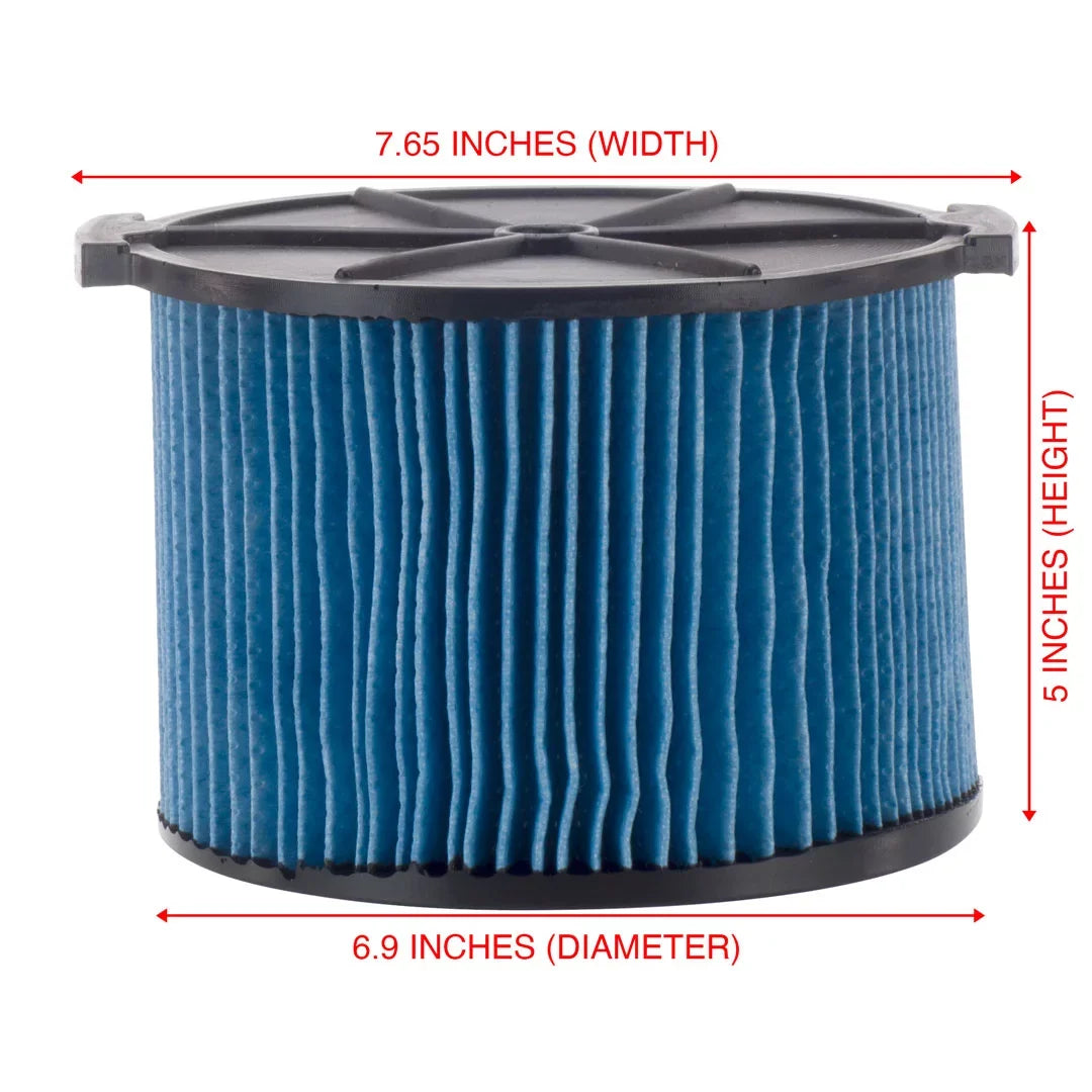 8 Pack  3-Layer Fine Dust Cartridge Filter Replacement Part 26643 Compatible with  3-4.5 Gallon Wet & Dry Portable Vacuums