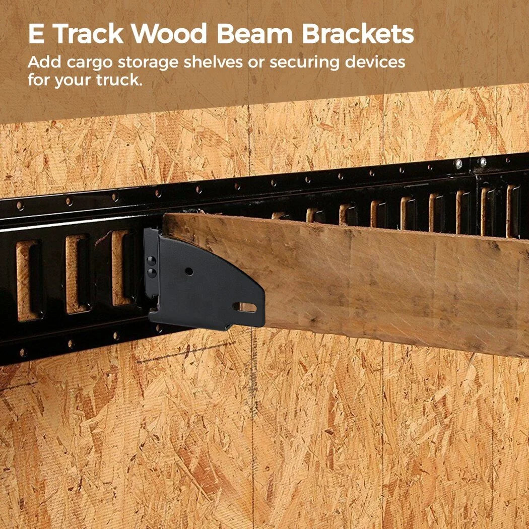 Track Wood Beam Brackets, 4PCS  Track Wood Beam Socket Fittings, Cargo Tie Down Accessories, Cargo Storage Lumber Brackets for Trucks, Trailers, RVs, Vans