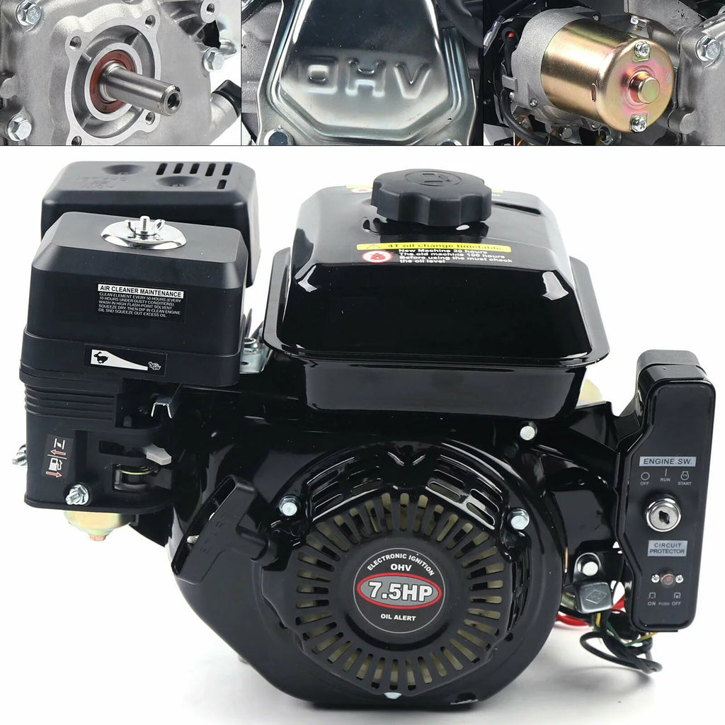 Gas Engine Electric 7.5  4-Stroke Log Splitter Start Side Shaft Motor Power 212CC 3600RPM Overhead Valve Design Industrial Grade  Gasoline Engine for Compressor Scarifier Lawnmower Pump Generator