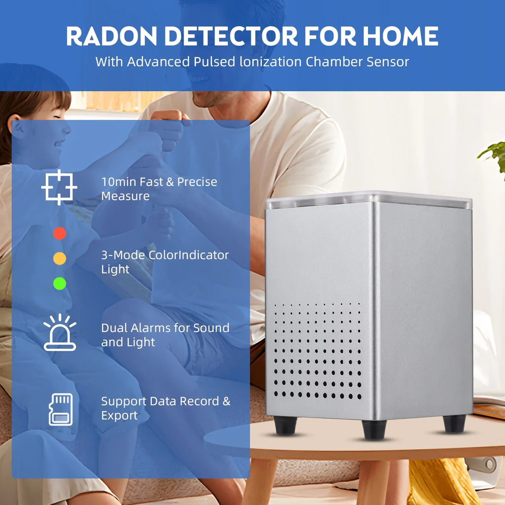 Pristin Radon Detector,Radon Tuya  Alarms Professional Smart Indoor Room Office  Quickly Sensitively WiFi Radon Tester Sound Alarms Professional Monitor Data WiFi Radon Tester Indoor