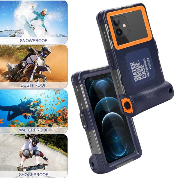 UrbanX Professional [15m/50ft] Swimming Diving Surfing Snorkeling Photo Video Waterproof Protective Case Underwater Housing for Ulefone Armor  And all Phones Up to 6.9 Inch  with Lanyard