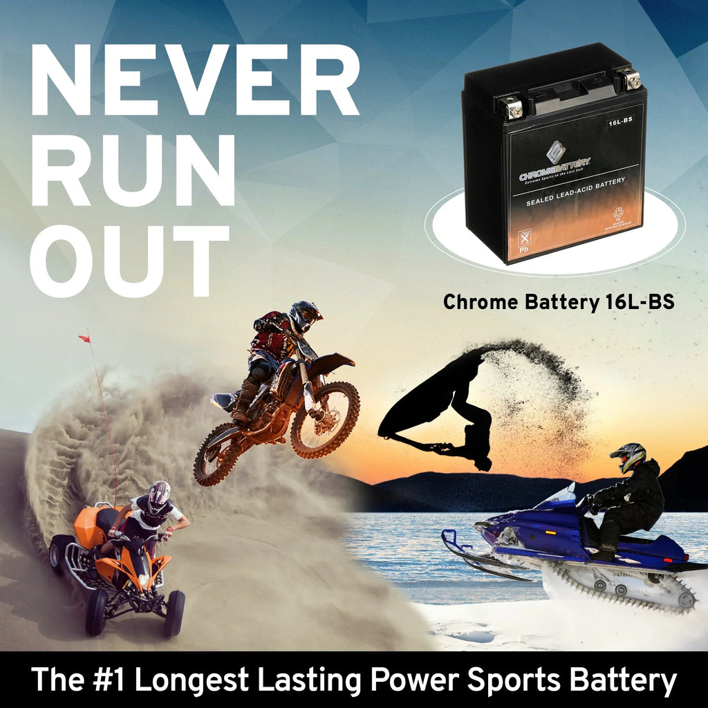 Chrome Battery - (16L- 12 Volt,14 Ah, 230 ) Jet Ski Battery for Kawasaki 750cc Jh750 Ss St Xi Xir 1992
