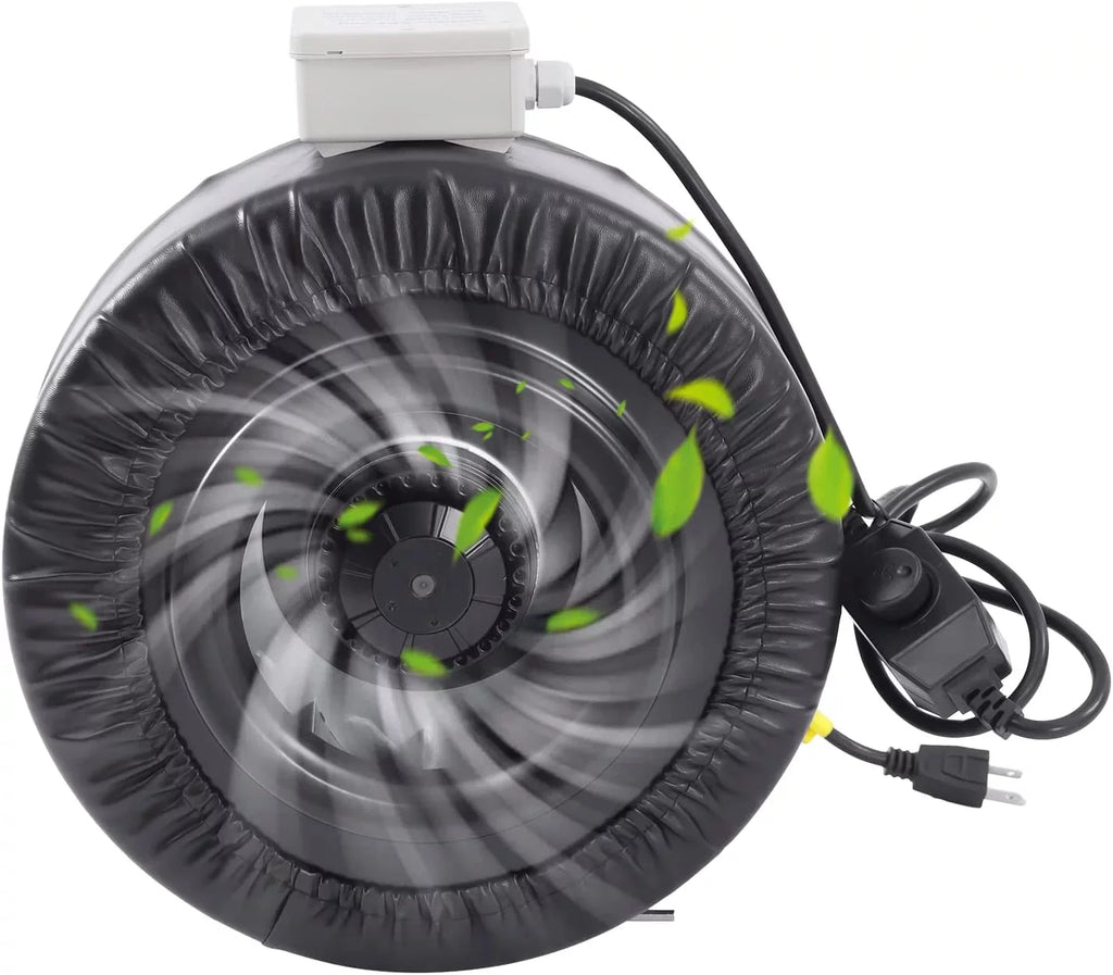Grow Tent Fan 8 Inch Inline Fan Industrial Grade Duct Exhaust Fan Combinable with  Filter & Carbon Filter Powerful Booster Fanwith Speed Controller