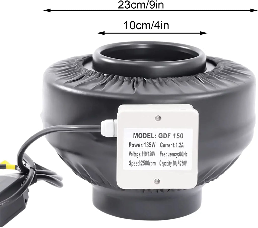 Grow Tent Fan 8 Inch Inline Fan Industrial Grade Duct Exhaust Fan Combinable with  Filter & Carbon Filter Powerful Booster Fanwith Speed Controller