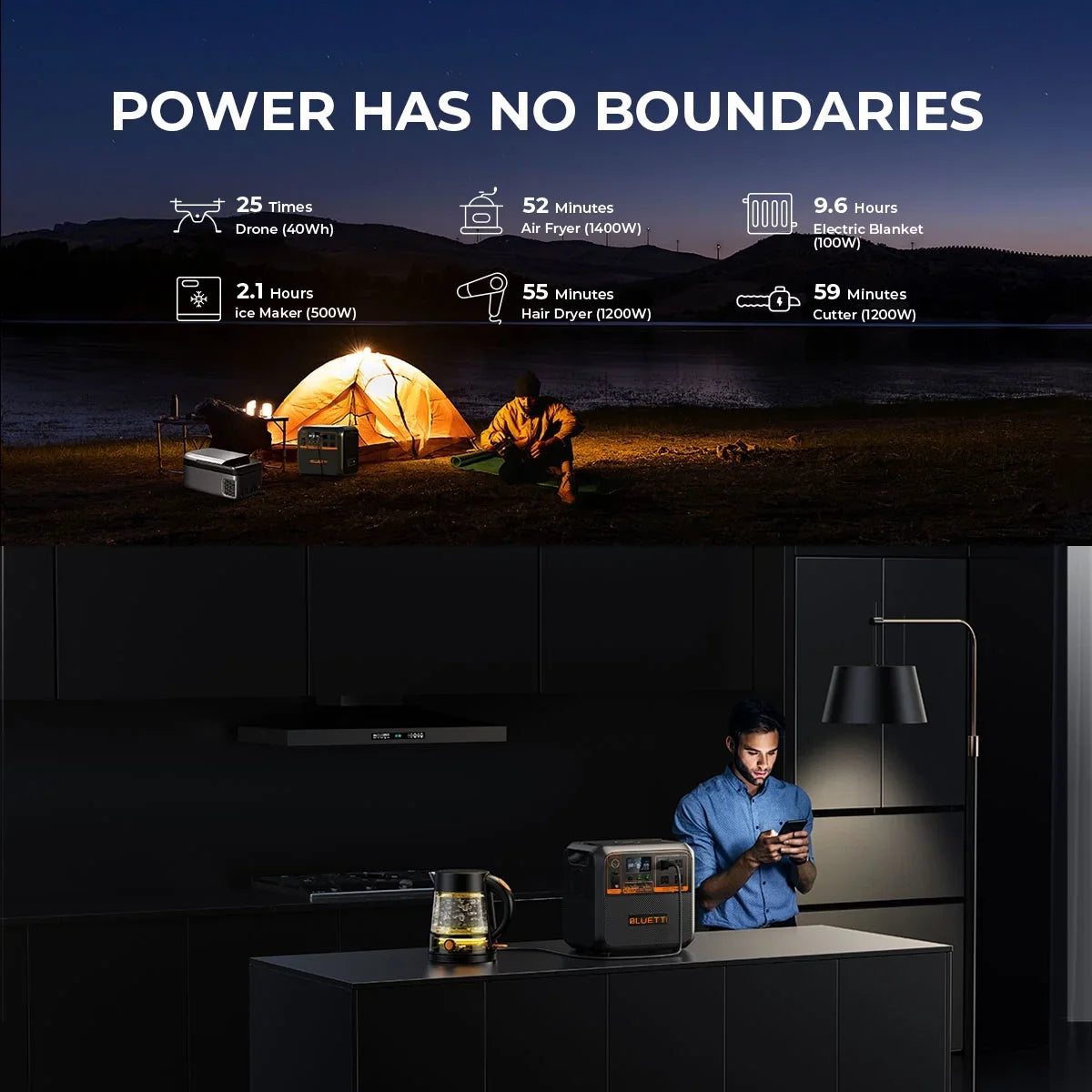 Bluetti  Power Station, 1440Wh | 1800W Portable Solar Generator for Off-Grid Living