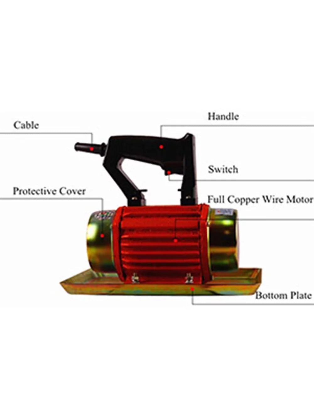 Handheld Cement Vibrating Troweling Machine Concrete Flat Plate Vibrator 220V