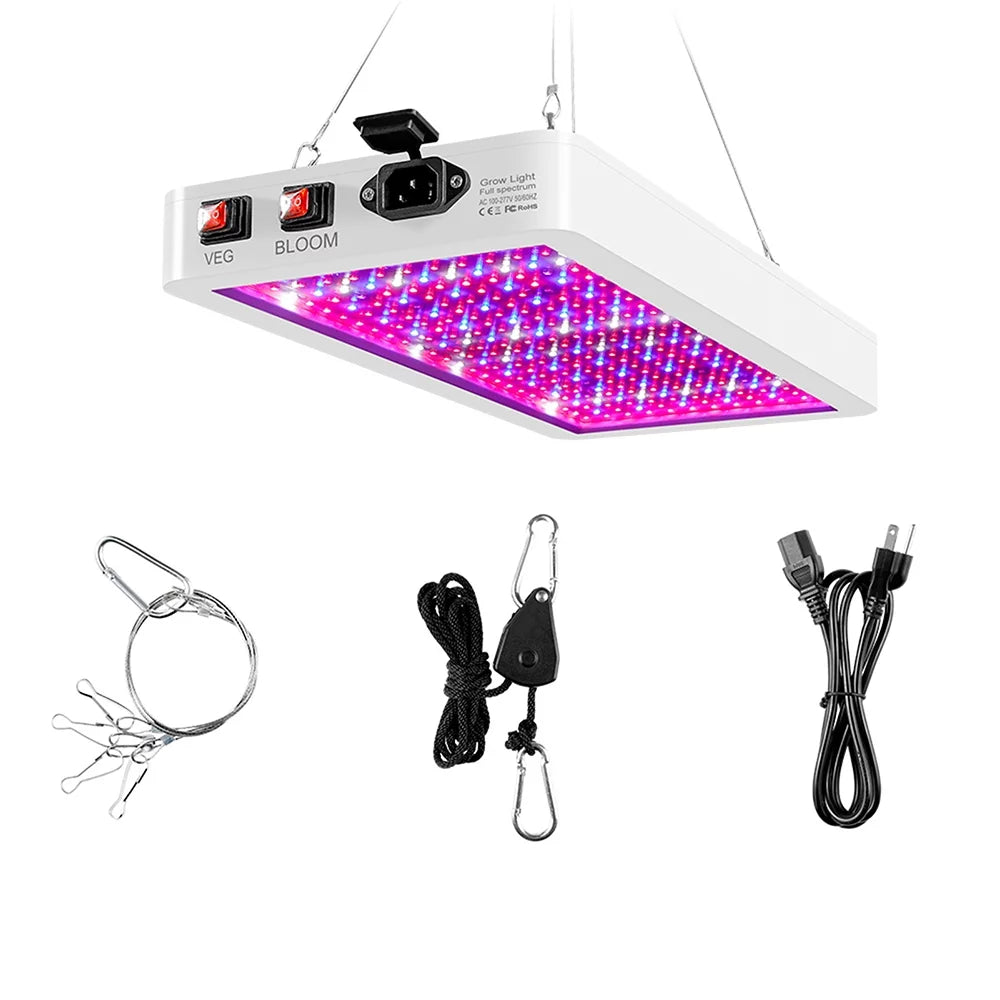 Anself 2000W Full Spectrum  Grow Light - 312 LEDs with Veg/Bloom Dual Switch -  Waterproof Indoor Plant Growing Lamp - Ideal for Seedlings, Flowers, Greenhouse Use