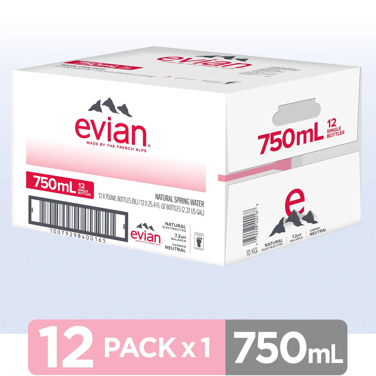 evian Natural Spring Water, 25.36 Fl Oz, 12 Count Bottles