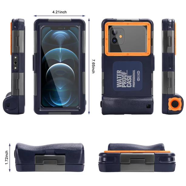 UrbanX Professional [15m/50ft] Swimming Diving Surfing Snorkeling Photo Video Waterproof Protective Case Underwater Housing for Ulefone Armor  And all Phones Up to 6.9 Inch  with Lanyard