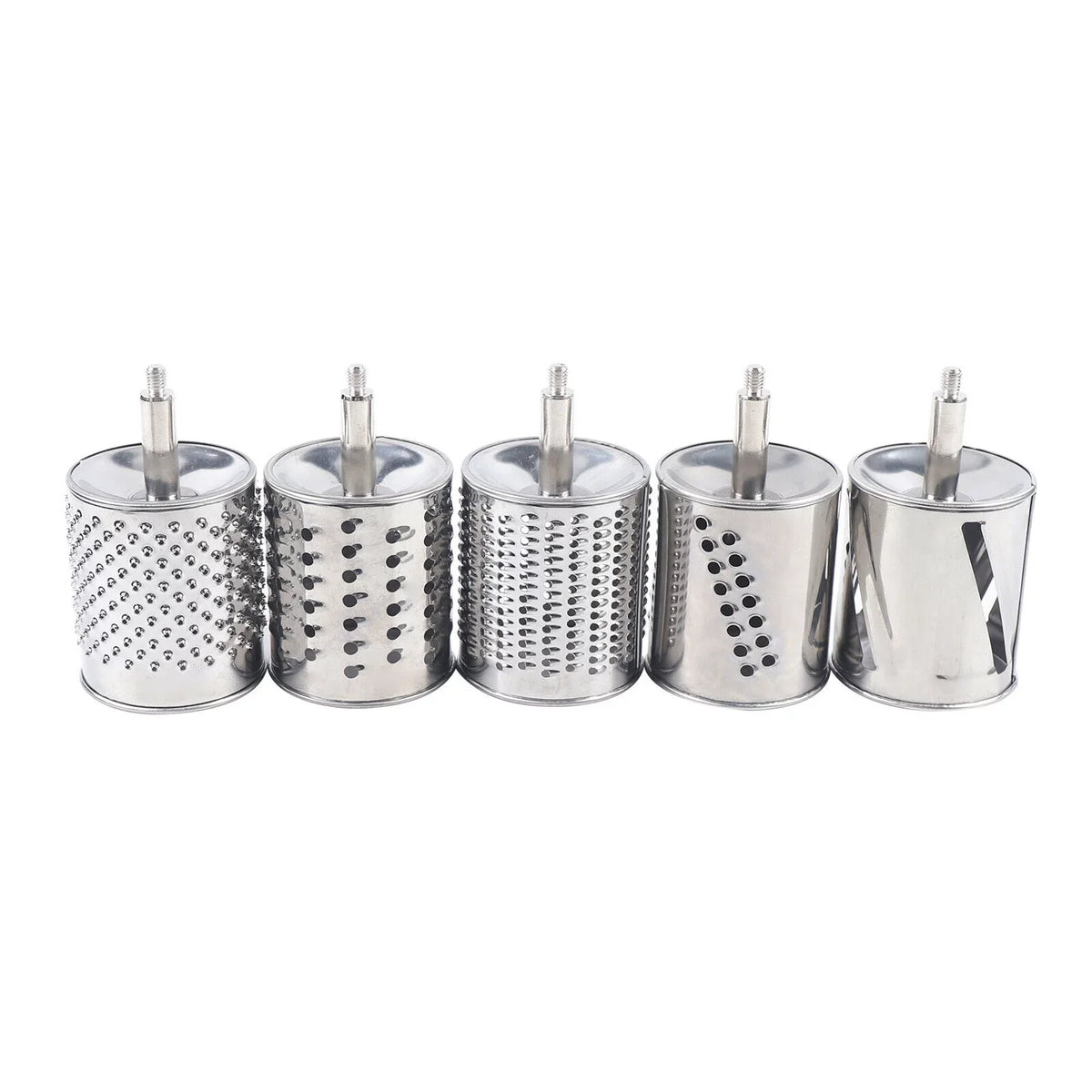 Stainless Steel Cheese Food Grater Rotary Drum Slicer Shredder Grinder with 5 Blades