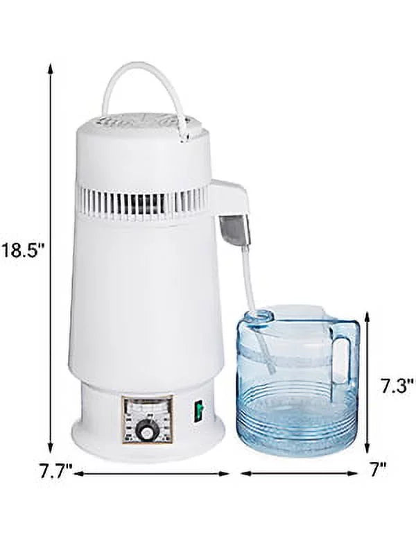 Stainless Steel Water Distiller 746W Water Distillation Kit 1 Gallon/4.3  Water Distiller Home Countertop Connection Bottle Food-Grade Outlet Glass Container (Upgraded Design)