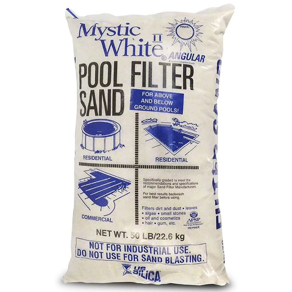 .. Silica 50lbs Mystic White  Swimming Pool Filter Sand, White (3 Pack)