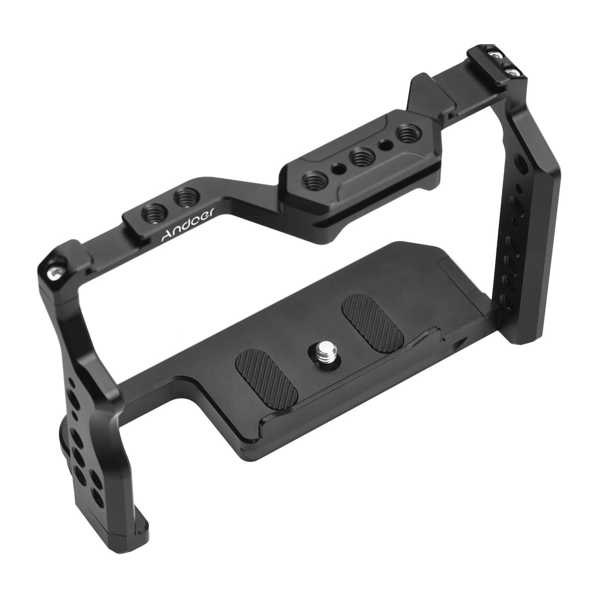 Andoer Camera Cage Aluminum Alloy Video Cage with Dual Cold Shoe Mounts Numerous 1/4 Inch Threads Replacement for Sony / / /  /  /