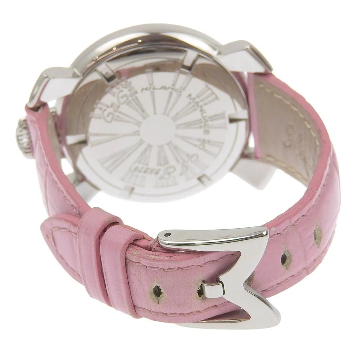 Pre-Owned Gaga Milano Manuale Watch 5020 Stainless Steel Quartz Analog Display White Dial Men's  (Good)