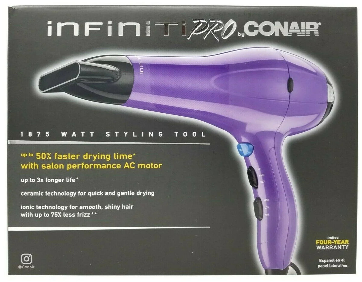Conair Infiniti Pro 1875 Watt Styling Tool Salon Performance  Motor Hair Dryer