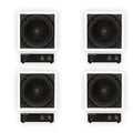 Theater Solutions  Flush Mount 10" Subwoofer Speaker and Amp 4 Pack