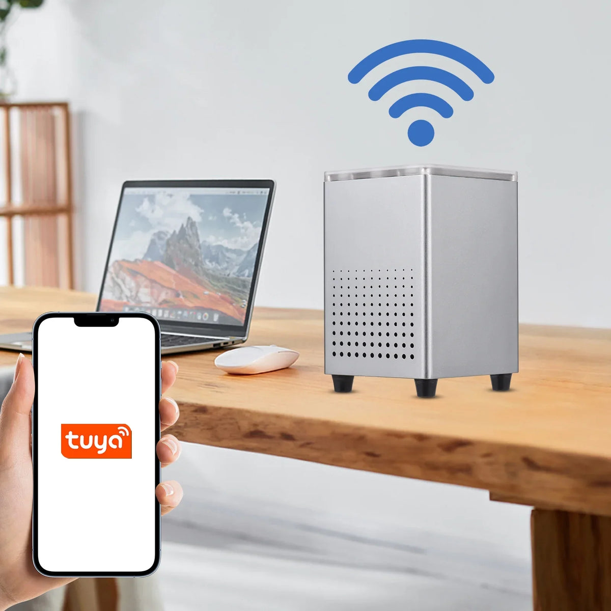 Pristin Radon Detector,Radon Tuya  Alarms Professional Smart Indoor Room Office  Quickly Sensitively WiFi Radon Tester Sound Alarms Professional Monitor Data WiFi Radon Tester Indoor