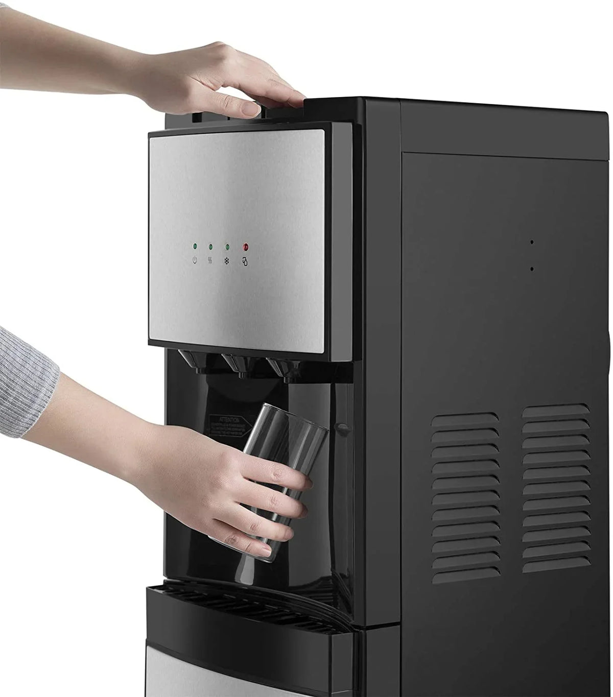 5 Gallon Bottom Loading Hot Cold Normal Water Dispenser (Silver, Black)