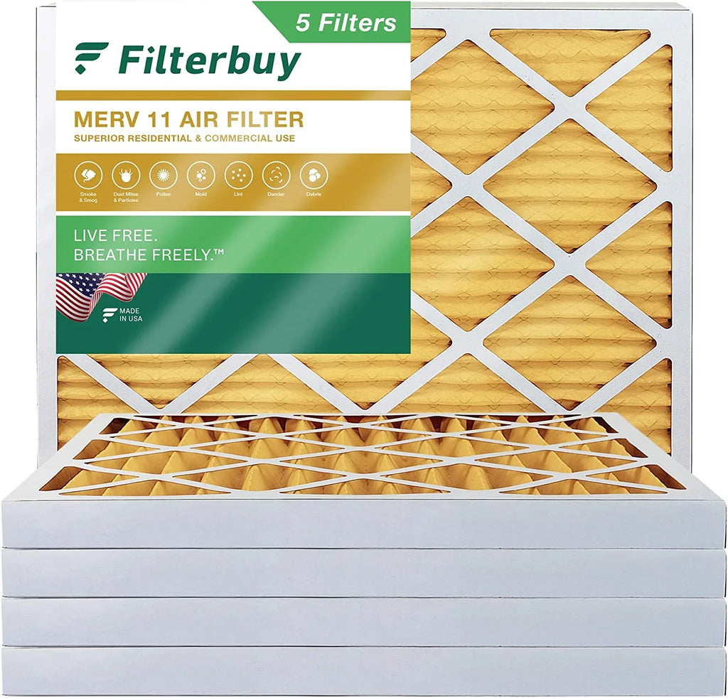 Filterbuy 16x18x2  11 Pleated   Furnace Air Filters (5-Pack)