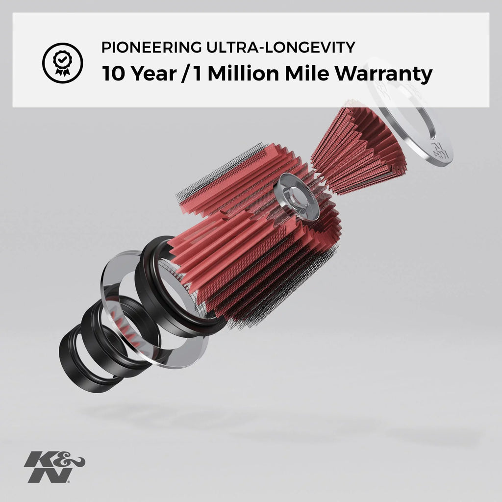 & Universal Clamp-On Air Filter: High Performance, Premium, Washable, Replacement Filter: Flange Diameter: 4 In, Filter Height: 6 In, Flange Length: 1.75 In, Shape: Round Tapered, -0850