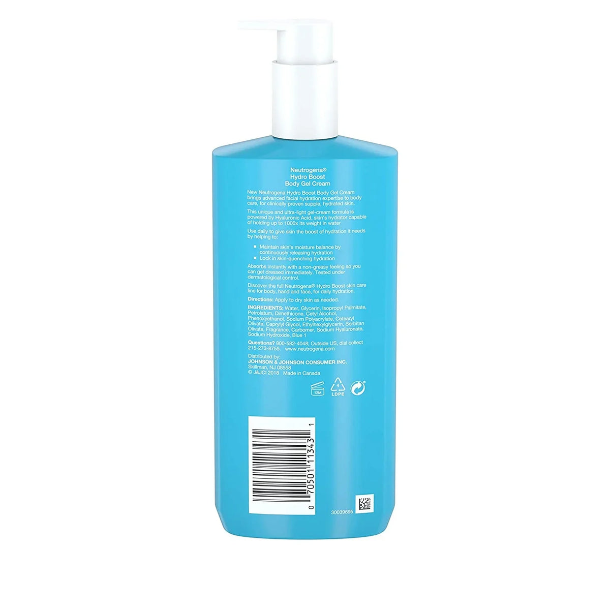 Neutrogena Hydro Boost Hydrating Body Gel Cream with Hyaluronic Acid, Non-Greasy and Fast Absorbing Cream for  (Pack of 6)