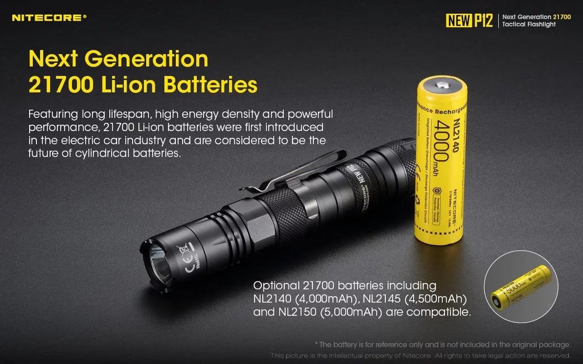 Nitecore New  Version  Flashlight - 1200 Lumens w/ Battery,  Cord,  and  3Amp Wall Adapter