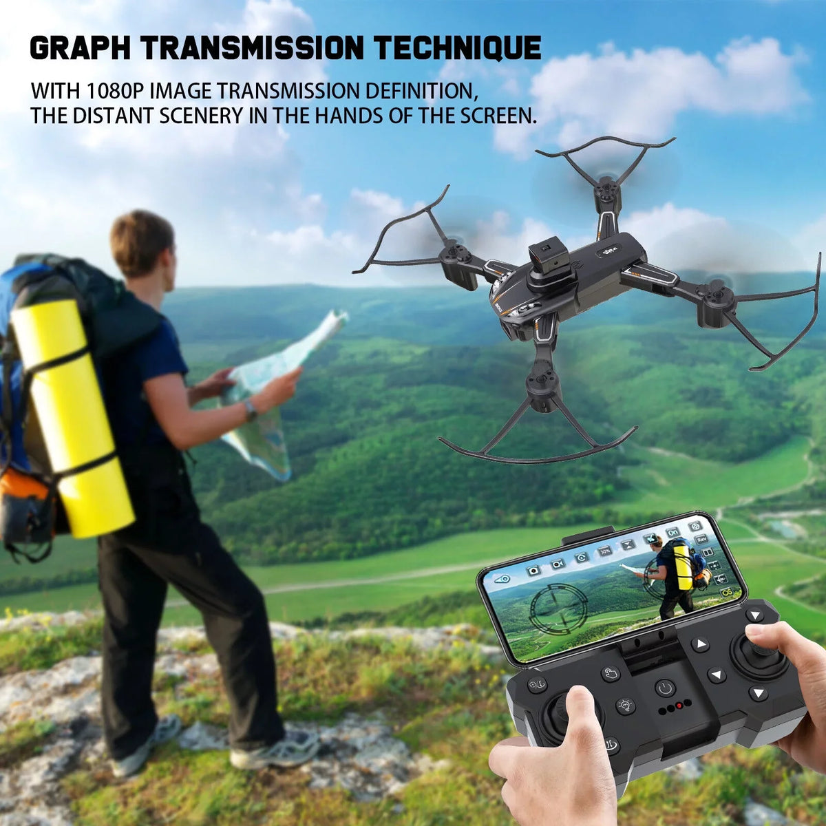 Dual Camera Drone - 4K  Quadcopter with Foldable Design and Obstacle Avoidance Technology