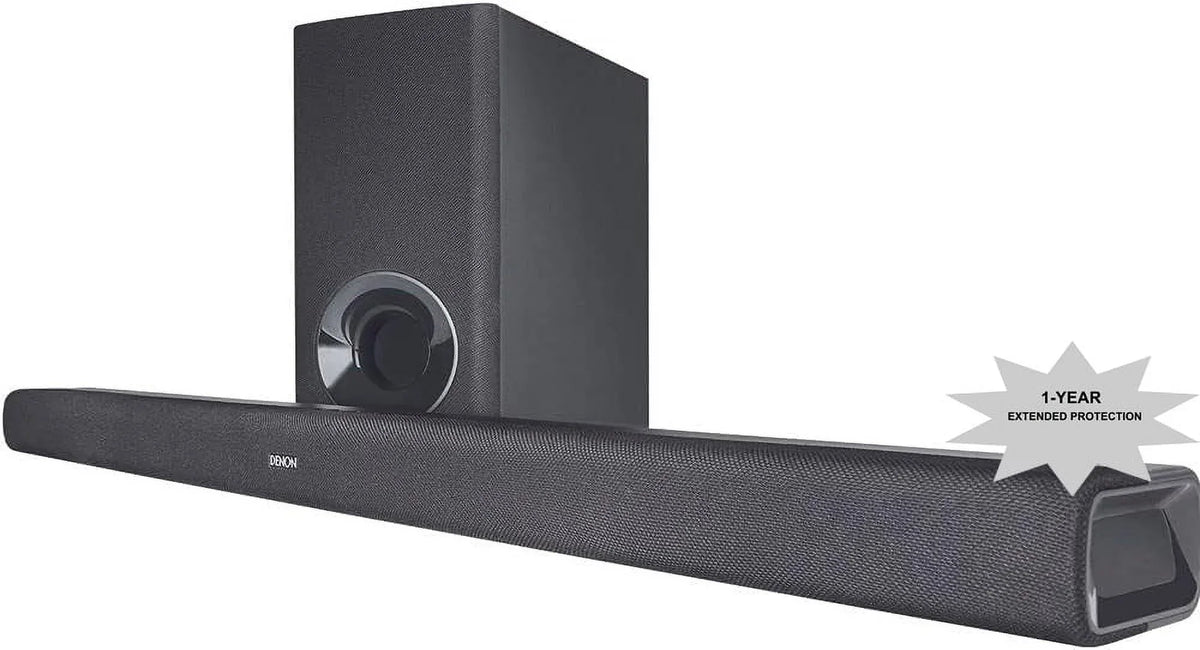 Denon - Bluetooth Sound Bar and Subwoofer with an Additional 1 Year Extended Amber Protection (2020)