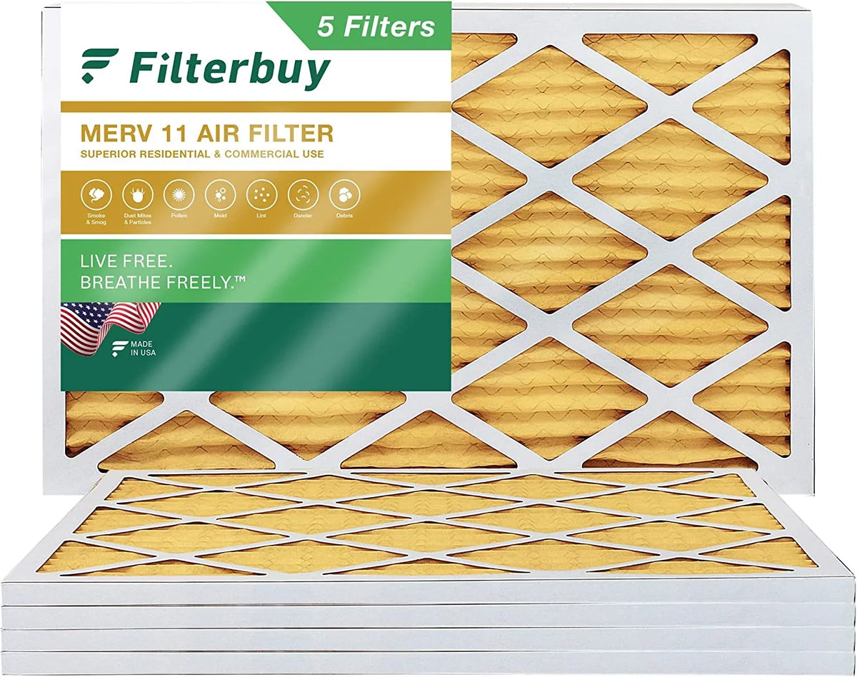 Filterbuy 16x24x1  11 Pleated   Furnace Air Filters (5-Pack)