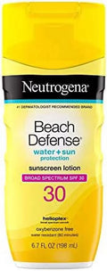 Neutrogena Beach Defense Water Resistant Sunscreen Body Lotion with Broad Spectrum  30, Oil-Free and Fast-Absorbing, 6.7 oz