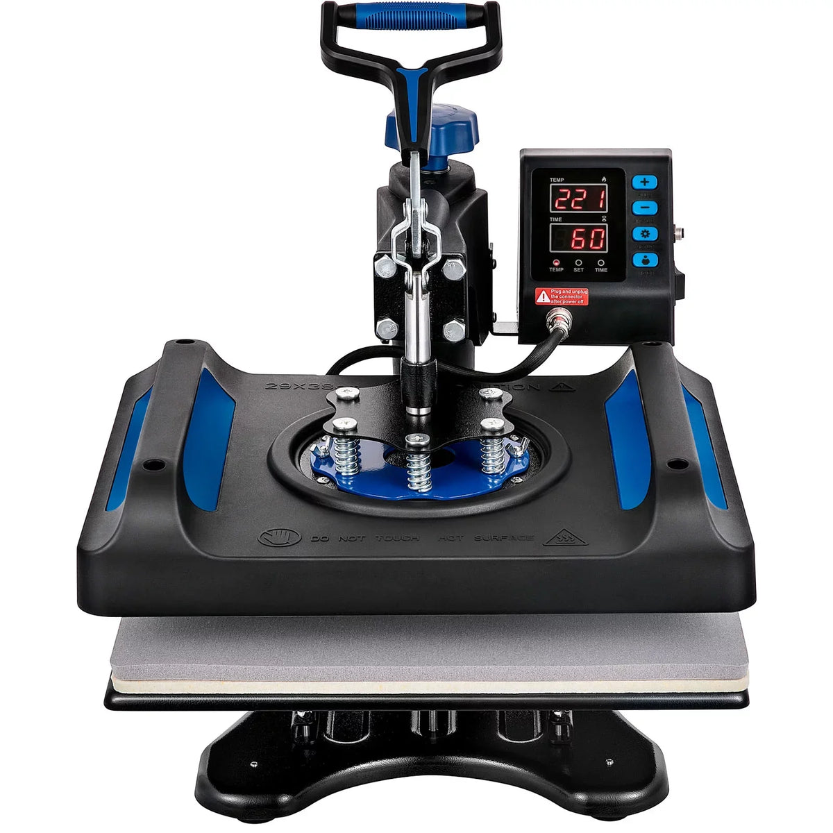 Heat Press Machine, 12" x 15" Fast Heating Pressing Machine, 360 Swing Away Digital Sublimation -Shirt Vinyl Transfer Printer with Anti-Scald Surface, Canvas Bag, Pillow, Blue