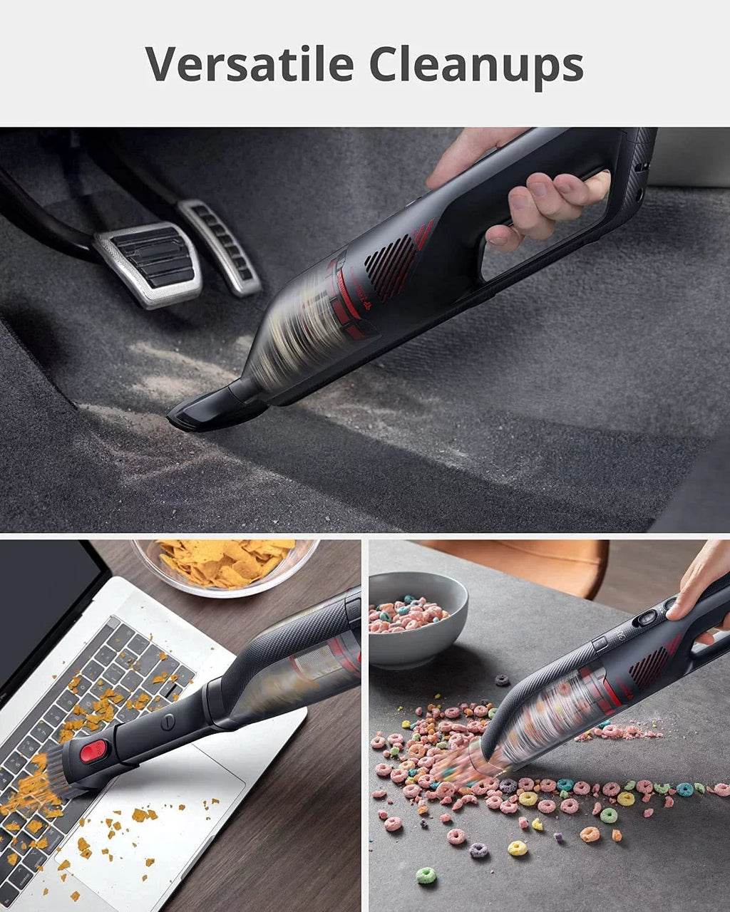 Anker eufy HomeVac  Venture, Cordless Car Vacuum, 80AW, 16kPa, Strong Suction Power, Handheld Vacuum Cleaner