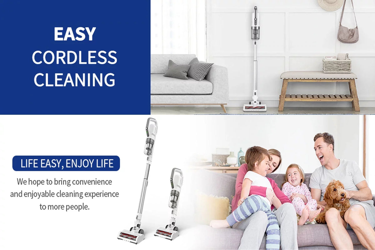 Cordless Vacuum 4-in-1 Lightweight Stick Vacuum Cleaner for Carpet, Hard Floors, Pet Hair -