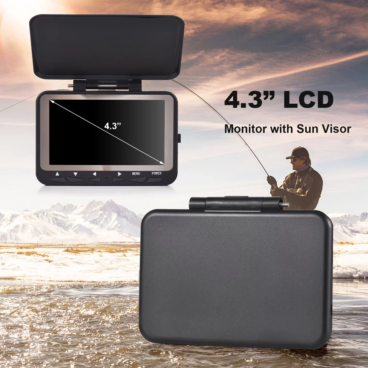 1200TVL Underwater Fishing Camera Fish Finder, 4.3''  , Night Vision, Ice Boat Fishing