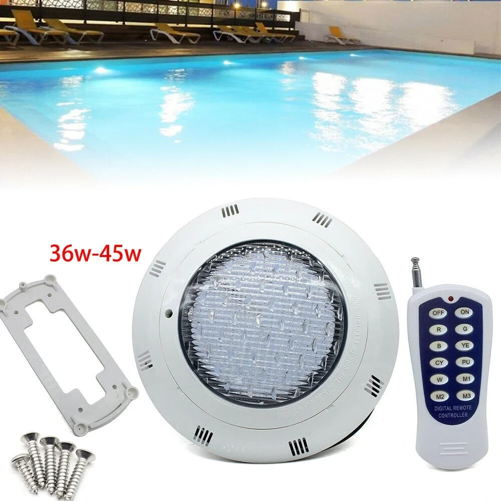 Fichiouy   Light Pool Lamp 7Color Fountain Swimming Pool Lights  Waterproof Lamp with Remote  36W