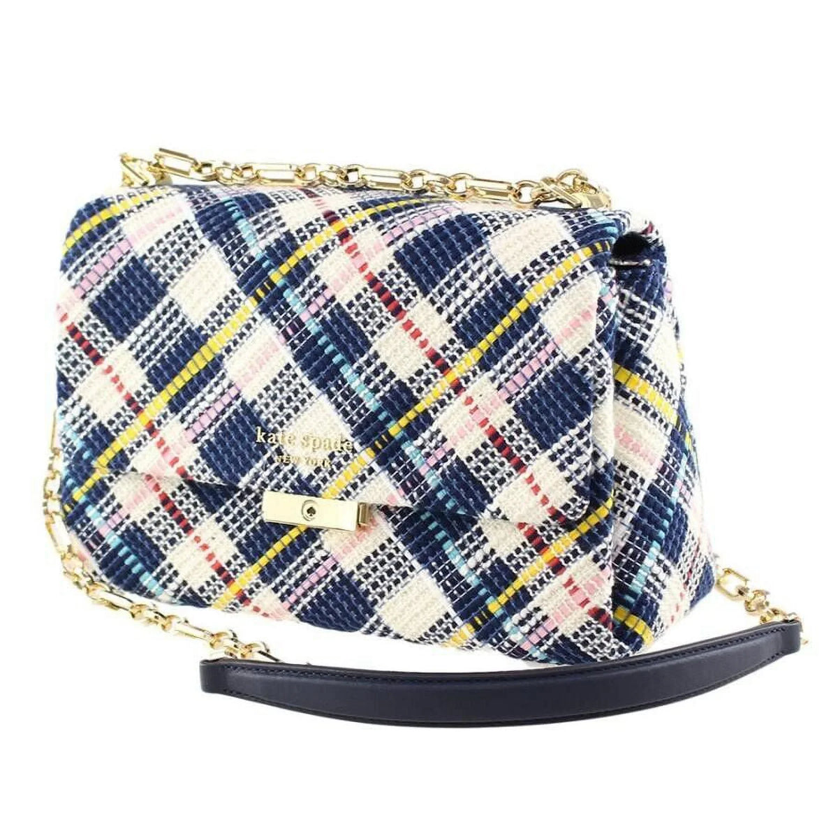 Kate Spade New York Carlyle Fabric Tweed Chain Medium Shoulder Bag Parchment