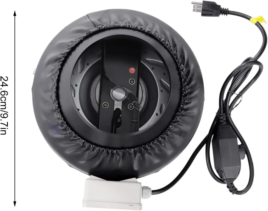 Grow Tent Fan 8 Inch Inline Fan Industrial Grade Duct Exhaust Fan Combinable with  Filter & Carbon Filter Powerful Booster Fanwith Speed Controller